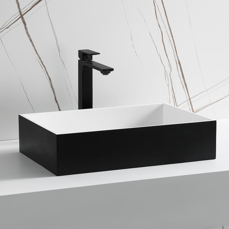 Alfi Brand Black Matte 20" x 14" Solid Surface Resin Sink ABRS2014BM